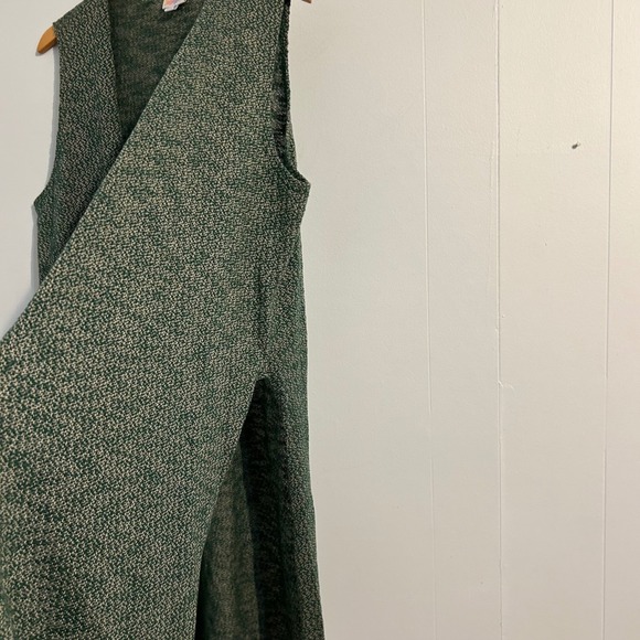 Lularoe Sleeveless Long Vest Green Tan Geometric Pattern XL - Picture 7 of 10